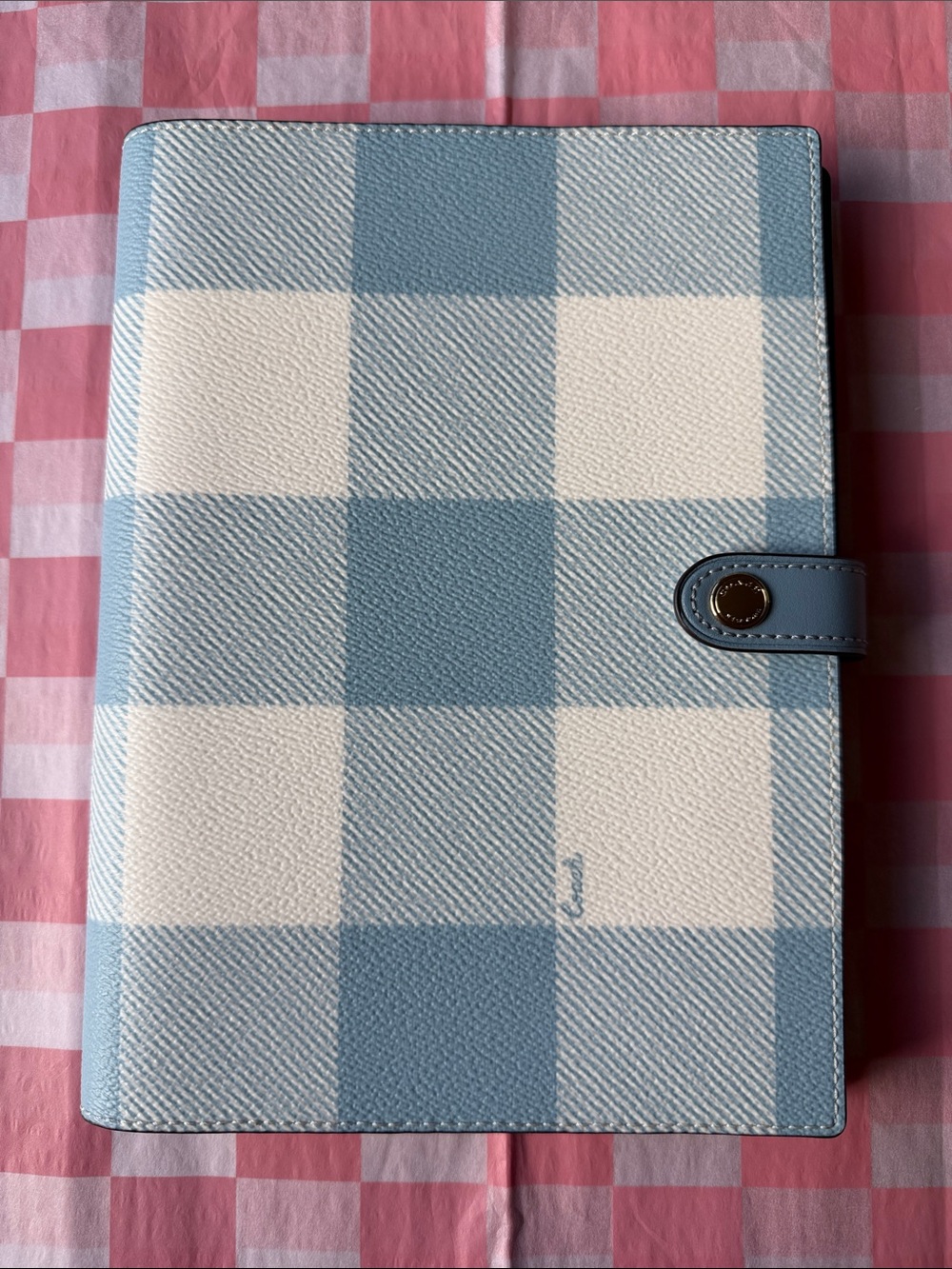 🩵📘🩵 COACH NOTEBOOK WITH GINGHAM PRINT 🩵📘🩵 NWT 🩵📘🩵